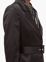 Thumbnail for your product : Peter Pilotto Belted Single-breasted Satin Jacket - Black
