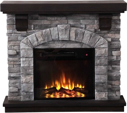 Home Essentials 45"FreestandingElectricFireplaceGray-HomeEssentials:Faux,NoAssemblyRequired