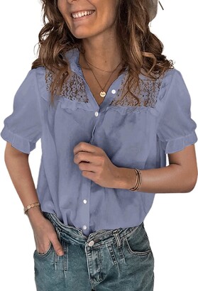 Womens Grey Button Down Shirt | Shop the world's largest 