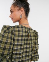Thumbnail for your product : New Look mini smock dress in green check