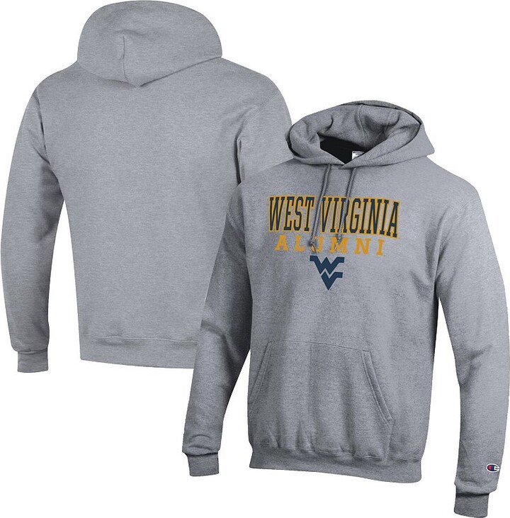 Men's Champion Gray West Virginia Mountaineers Alumni Logo Stack Pullover Hoodie