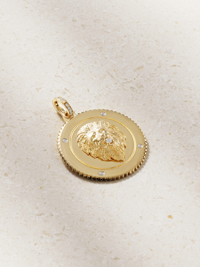 Foundrae Strength Large 18-karat Gold Diamond Pendant - One size