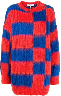 MSGM Oversized Checked Jumper