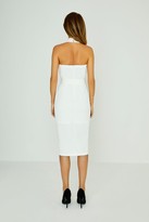 Thumbnail for your product : Miss Floral Studio Mouthy White Halterneck Plunge Midi Dress