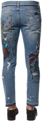 Dolce & Gabbana Embellished Cotton Denim Jeans