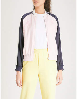 Mo&Co. Embroidered satin jacket