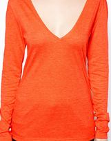 Thumbnail for your product : ASOS Top with Long Sleeves and V Neck