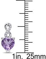 Thumbnail for your product : Laura Ashley 1 1/7 CT TW Heart-Shaped Amethyst 10K Gold Stud Earrings