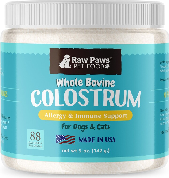 Raw Paws Bovine Colostrum Supplement Powder for Dogs & Cats, 5-oz