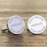 Thumbnail for your product : Nest Personalised Any Message Silver Cufflinks
