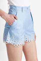 Thumbnail for your product : Carven Cotton Shorts with Eyelet Hem