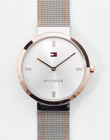 Thumbnail for your product : Tommy Hilfiger sunray mix metal mesh watch 1782221