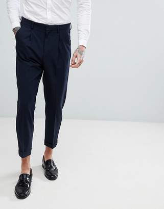ASOS Design Skinny Tapered Suit Pants In Navy