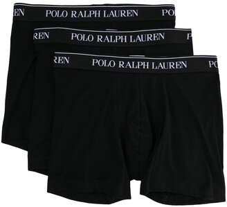Polo Ralph Lauren 3 pack woven boxers in black with logo waistband