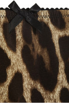 Thumbnail for your product : Dolce & Gabbana Leopard-print stretch-silk high-rise briefs