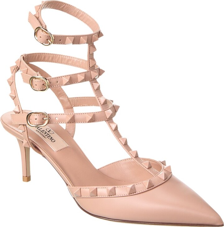 Valentino Rockstud Caged Ankle Strap Pump - ShopStyle