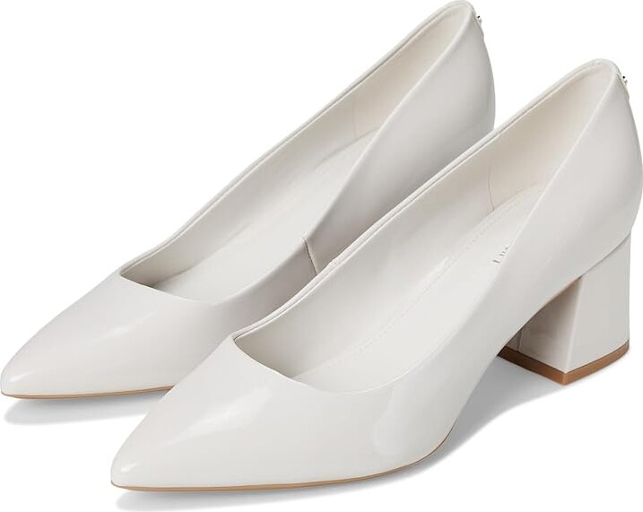 Calvin Klein Lenott High Women's Heels Ivory Patent : 8.5 M, Leather/Suede/Synthetic