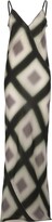 Geometric-Printed V-Neck Slip Dress 