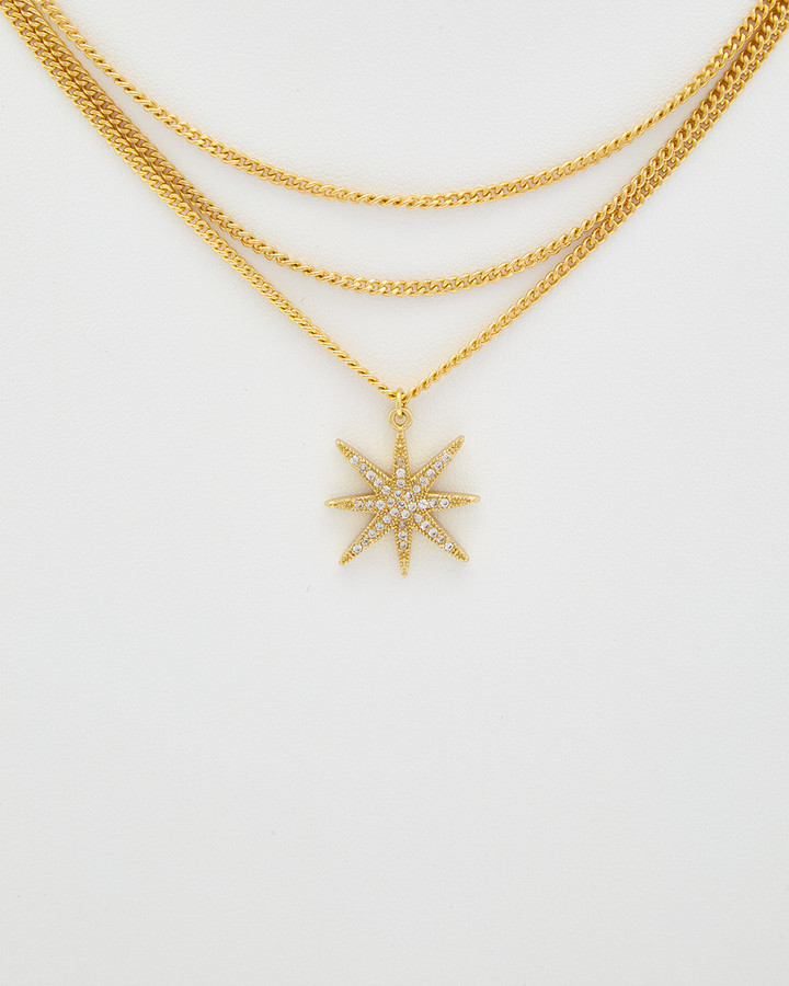Rachel Reinhardt Star 14K Plated Cz Necklace