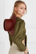 Thumbnail for your product : CLYDE Telescope Grosgrain-trimmed Straw Hat - Burgundy