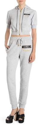 Moschino Short-Sleeve Hooded Cropped Sweater