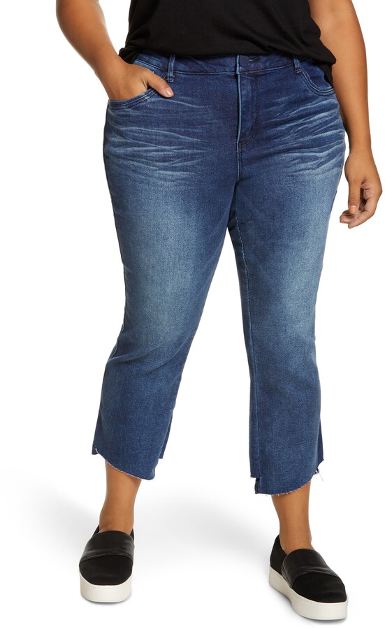 Wit & Wisdom 'Ab'Solution Raw Hem Asymmetrical Kick Flare Jeans - ShopStyle Plus  Size Denim
