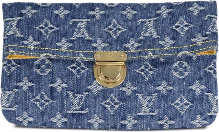 Louis Vuitton Blue Denim Pochette Plate Clutch