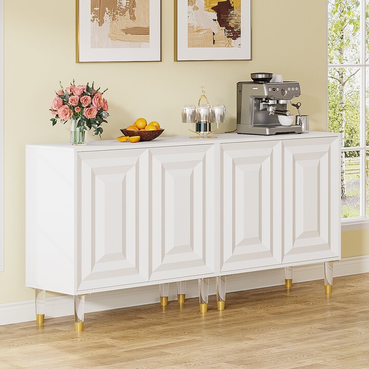 BLUEBELL 63 Inch 4 Door Sideboard Buffet Modern White