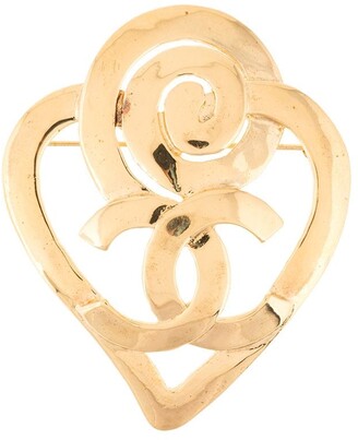 CHANEL, Jewelry, Chanel Pearl Classic Brooch Gold Cc Logo Pin