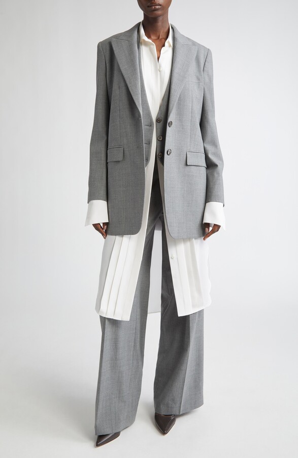 Michael Kors Collection Stretch Virgin Wool Boyfriend Blazer