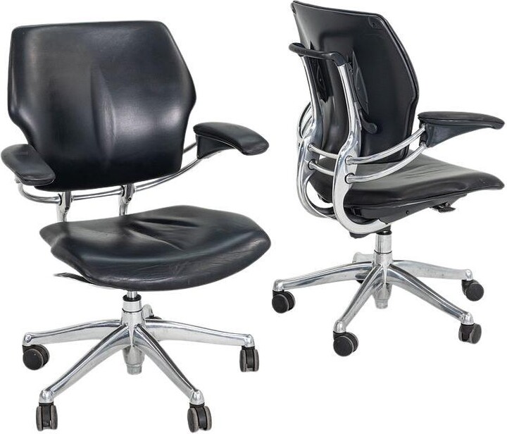 Niels Diffrient 2005 For Humanscale Freedom Desk Chair In Black Leather