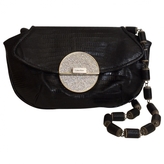 Thumbnail for your product : Calvin Klein Collection black mini lizard skin evening bag with Swarovski crystal clasp