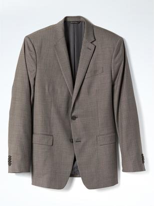 Banana Republic Standard Brown Windowpane Wool Suit Jacket