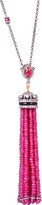 Thumbnail for your product : Artisan Gold Sterling Silver Natural Diamond Onyx Ruby Bead Tassel Necklace Handmade