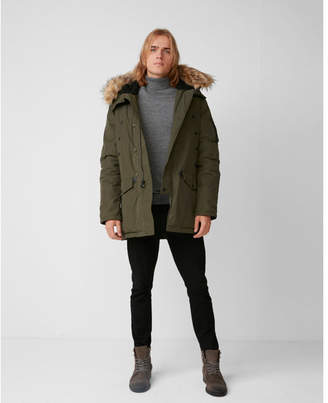 Express faux fur hooded parka