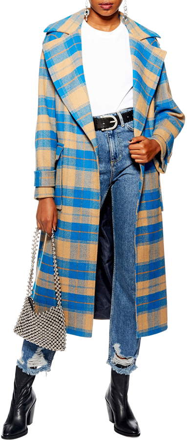 topshop check coat