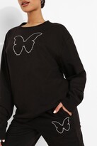 Thumbnail for your product : boohoo Butterfly Print Sweatshirt And Jogger Set