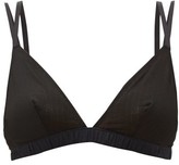 Thumbnail for your product : Rossell England - Criss-cross Pointelle-stitch Cotton Bra - Black