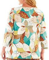 Thumbnail for your product : Alfred Dunner Ipanema 3/4-Sleeve Stained Glass Floral Top - Plus