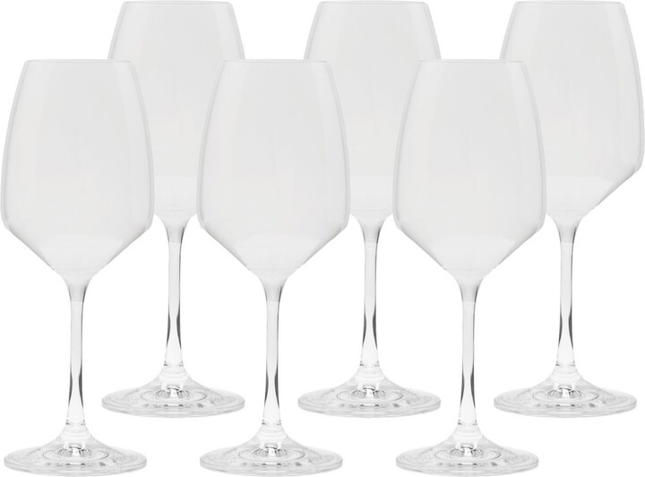 Classic Touch White Water Glasses with Stem 9.5\