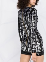 Thumbnail for your product : Balmain Monogram Sequin-Embroidered Mini Dress
