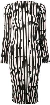 Emilio Pucci Fortuna Intarsia Striped Wool Midi Dress