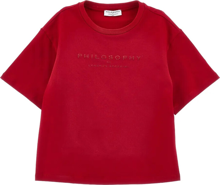 Philosophy di Lorenzo Serafini Kids glitter-logo T-shirt