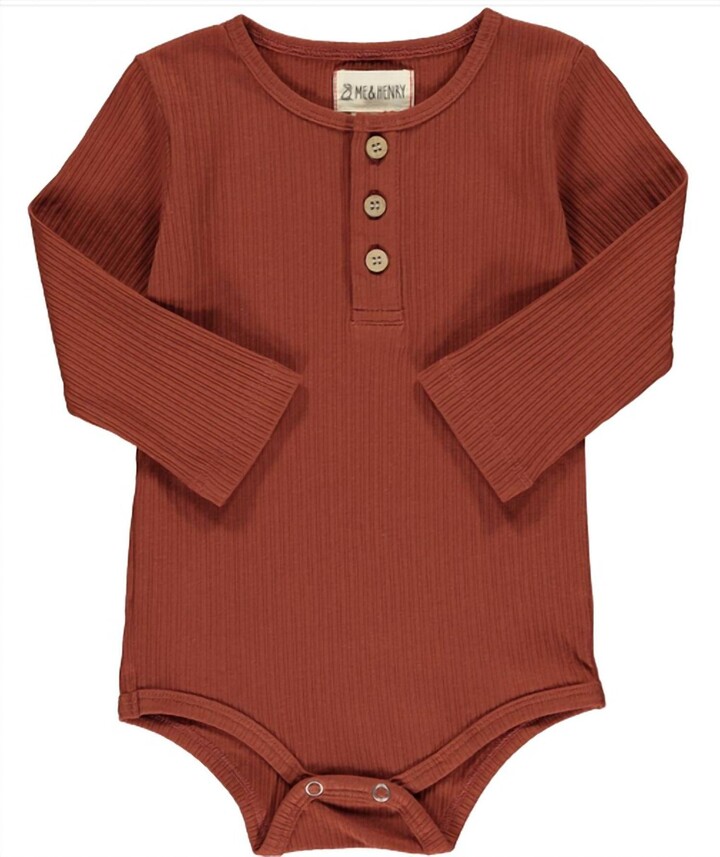 Kids Aynor Rib Onesie In Rust