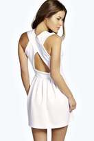Thumbnail for your product : boohoo Petite Beth Cross Back Skater Dress