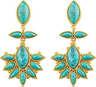 NEST Jewelry Turquoise Wave Statement Drop Earrings