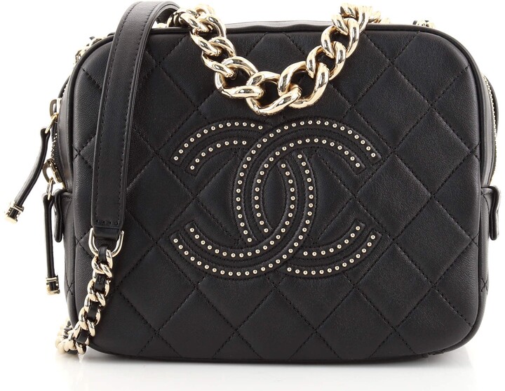 Chanel Studded CC Camera Case Quilted Lambskin Medium - ShopStyle
