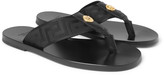 Thumbnail for your product : Versace Logo-Embellished Leather And Webbing Flip Flops