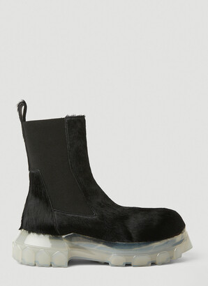 Rick Owens Hairy Chelsea Boots in Black