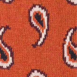 Paul Smith Men's Burnt Orange Paisley Wool-Cashmere Socks
